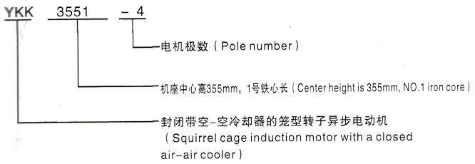 YKK系列(H355-1000)高压YJTG-355M2-6A/185KW三相异步电机西安泰富西玛电机型号说明